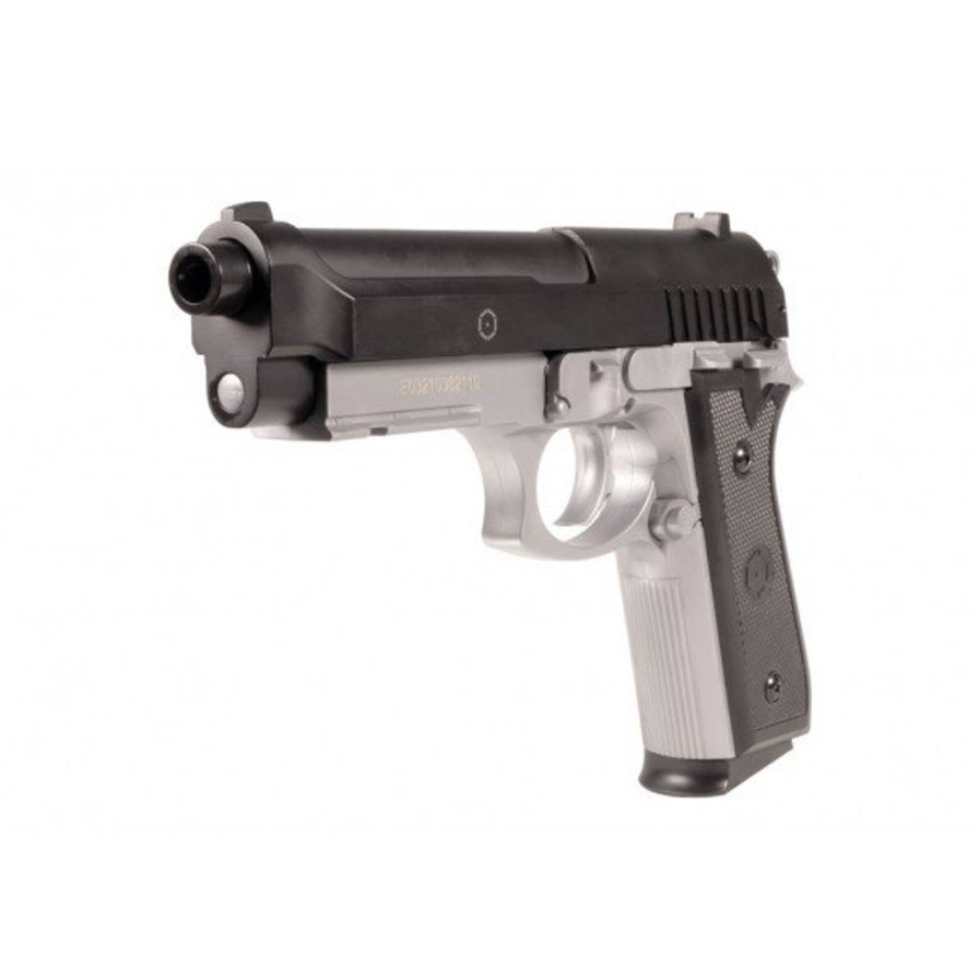 GAME-ON Fjaerdrevne Pistoler | Pt92 Fjrdrevet Softgun Pistol Med Metallslide - Dual Tone