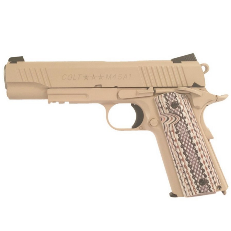 GAME-ON Gass Med Blowback | Colt M1911 M45A1 Tan - Co2 Drevet Softgun Med Blowback