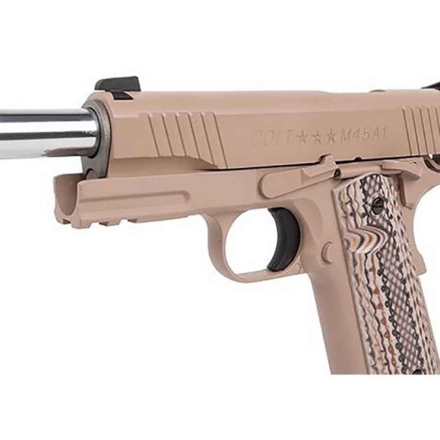 GAME-ON Gass Med Blowback | Colt M1911 M45A1 Tan - Co2 Drevet Softgun Med Blowback