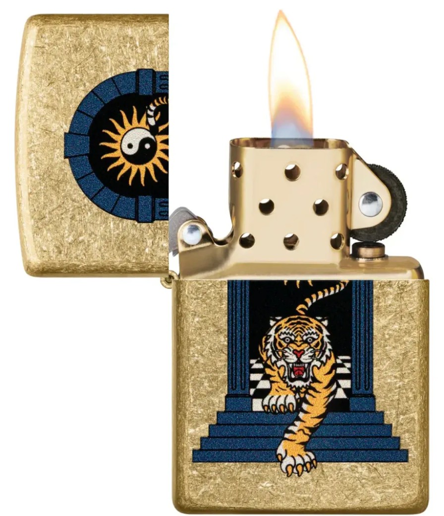 GAME-ON Zippo Lighters | Zippo - Tiger Tattoo Design - Lighter