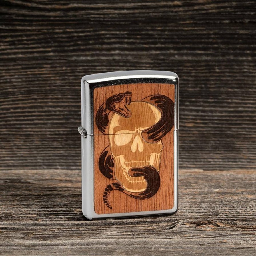 GAME-ON Zippo Lighters | Zippo - Woodchuck Usa Slange Og Hodeskalle - Lighter