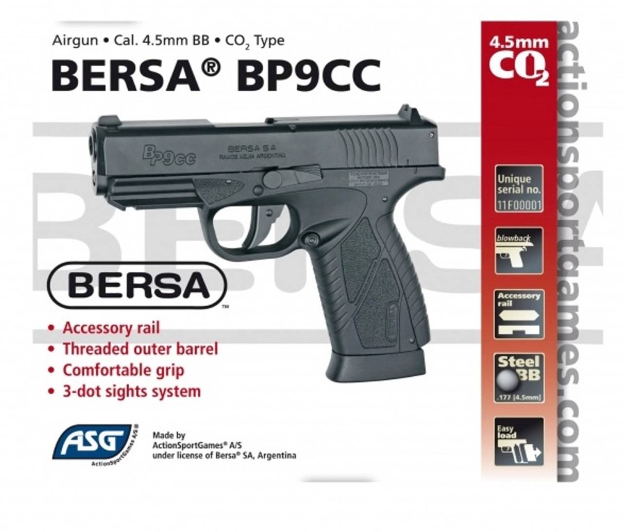 GAME-ON Uten Blowback | Bersa Bp9Cc Co2 Drevet Softgunpistol Uten Blowback