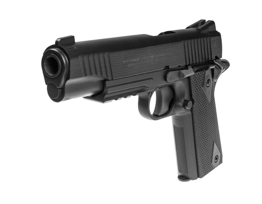 GAME-ON Gass Uten Blowback | Colt 1911 Rail - Co2 Drevet Softgun Uten Blowback - Svart