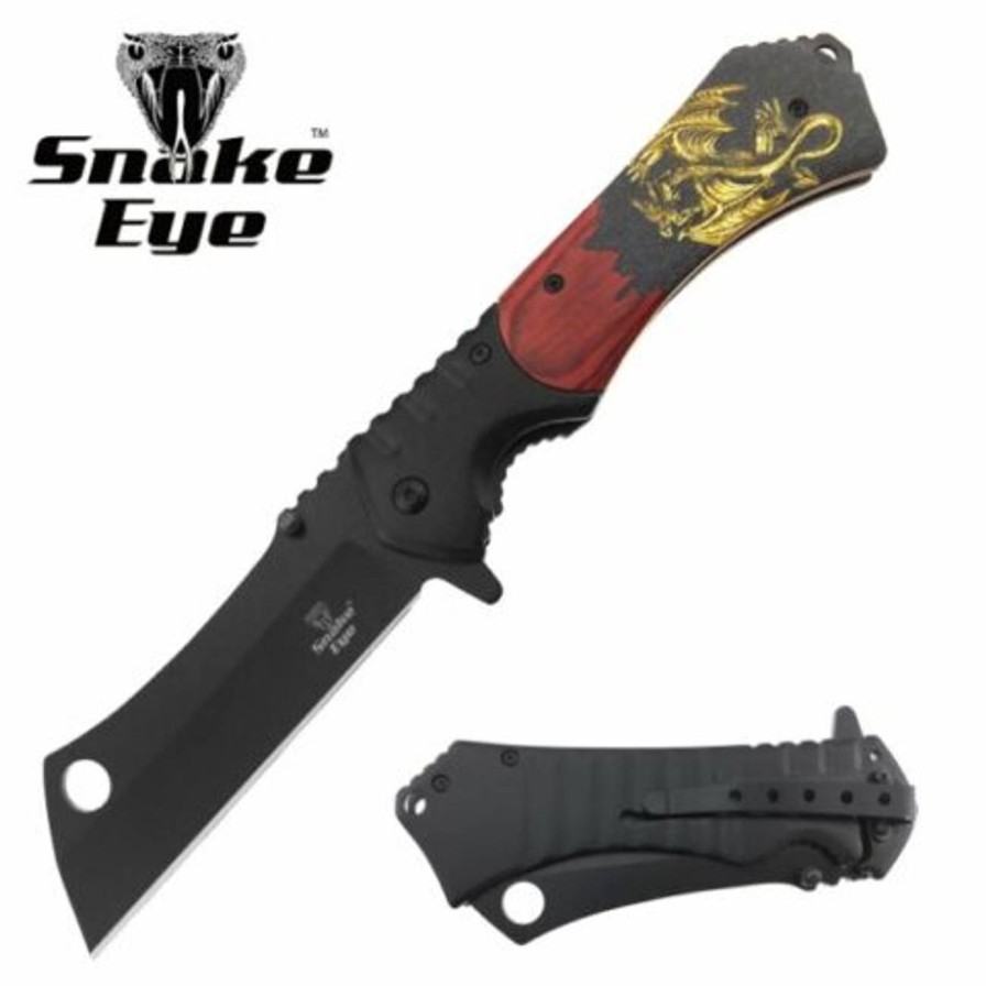 GAME-ON Foldekniver | Snake Eye - Taktisk Razor Foldekniv - Dragemotiv