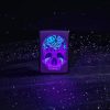 GAME-ON Zippo Lighters | Zippo - Blacklight Skull Design - Matt Svart Lighter