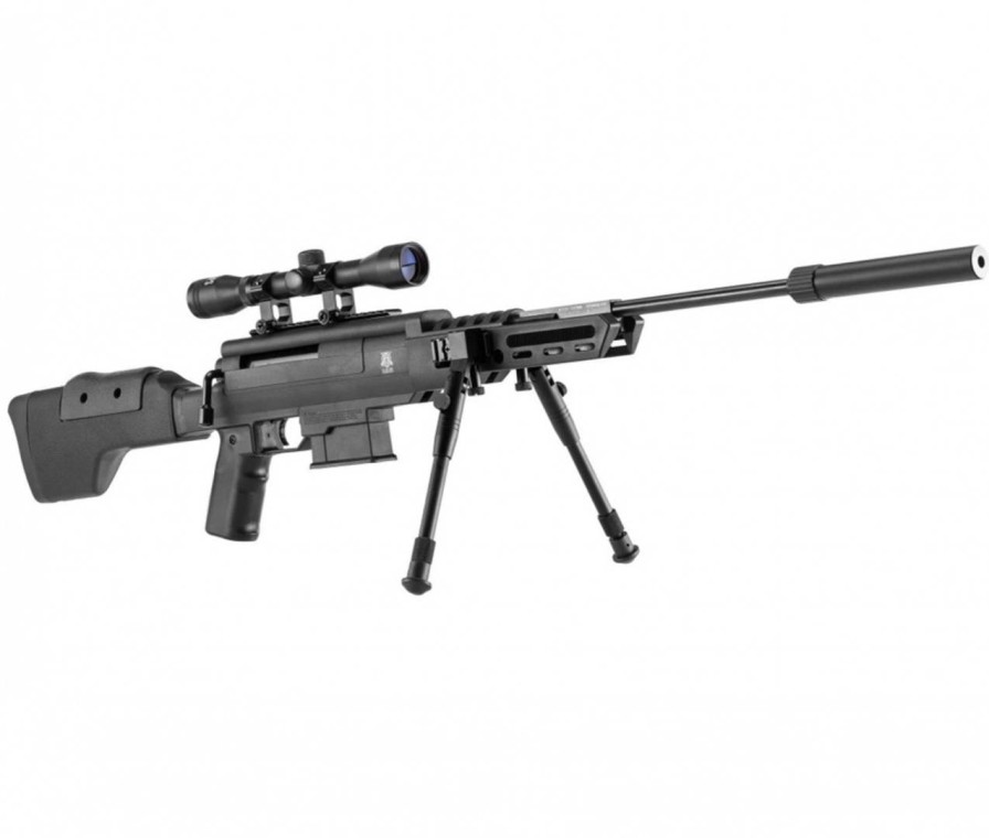 GAME-ON Fjaerdrevet Luftgevaer | Sag - Black Ops Carabine Sniper 4.5Mm Luftgevr