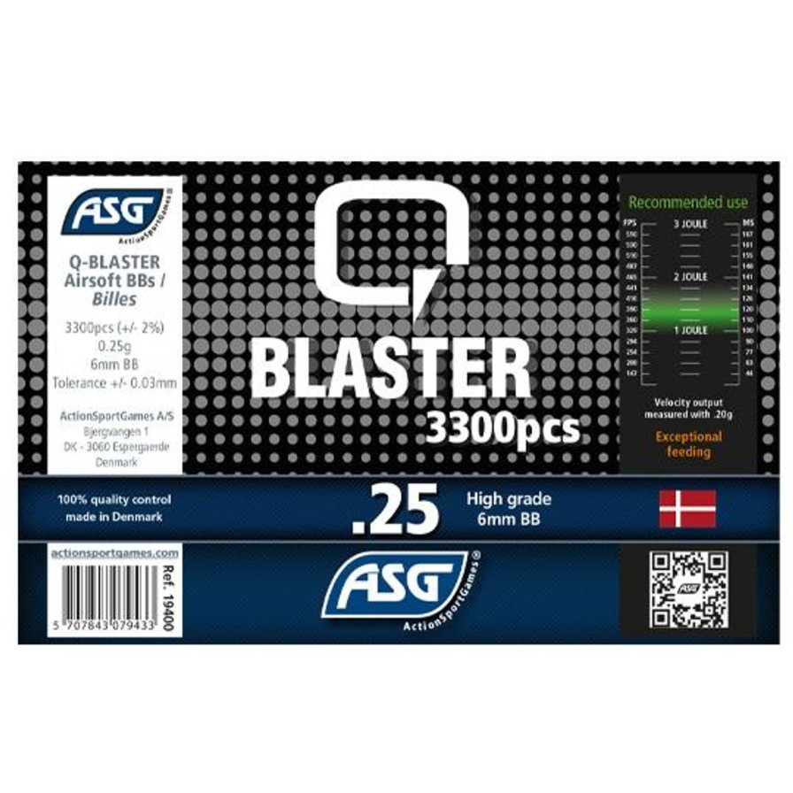 GAME-ON Bb Kuler | Q-Blaster Softgunkuler - 0.25G 3300Stk