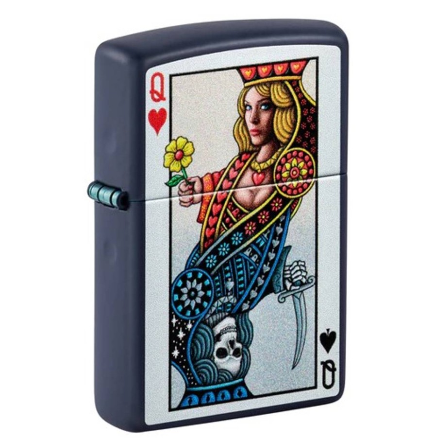 GAME-ON Zippo Lighters | Zippo - Queen Of Hearts Design - Lighter