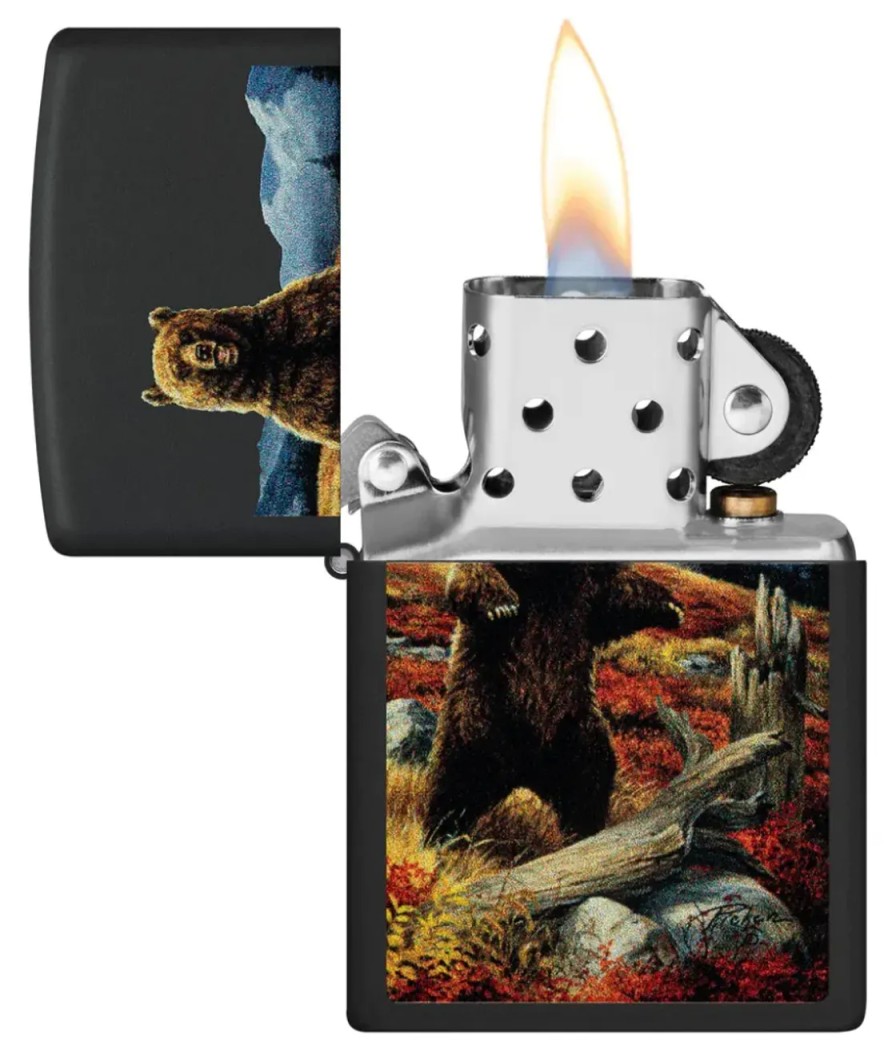 GAME-ON Zippo Lighters | Zippo - Linda Picken Bear Design - Lighter