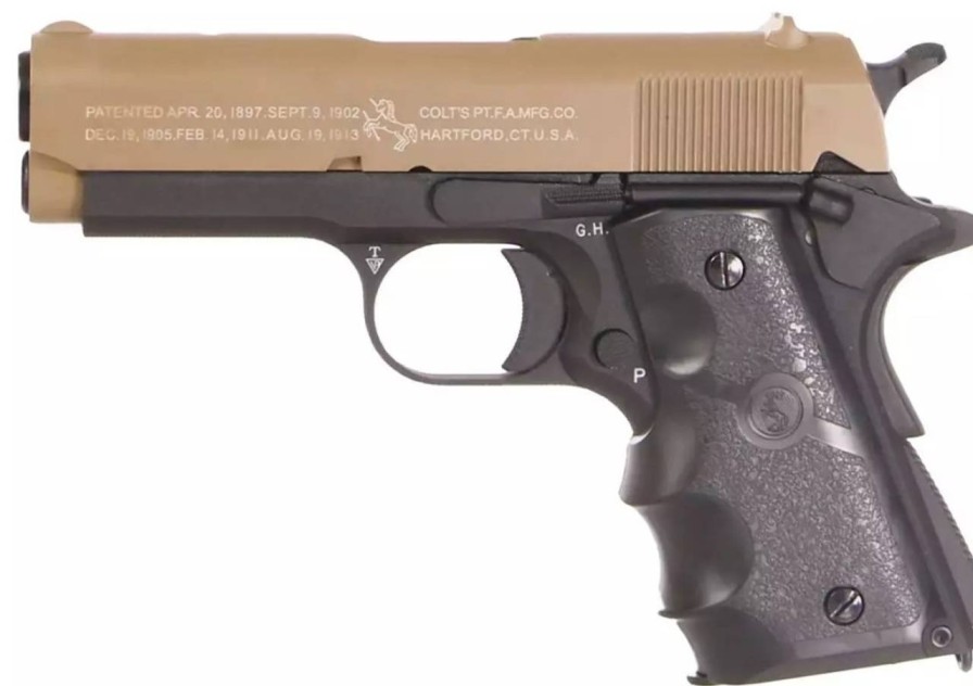 GAME-ON Gass Med Blowback | Colt 1911 Defender Gass Airsoft Pistol - Svart/Tan