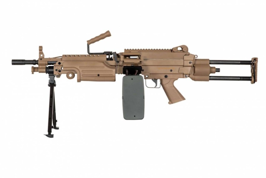 GAME-ON Aeg & Elektriske Rifler | Specna Arms - M249 Para Core Elektrisk Maskingevr - Tan