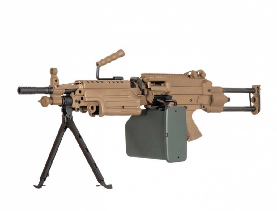 GAME-ON Aeg & Elektriske Rifler | Specna Arms - M249 Para Core Elektrisk Maskingevr - Tan