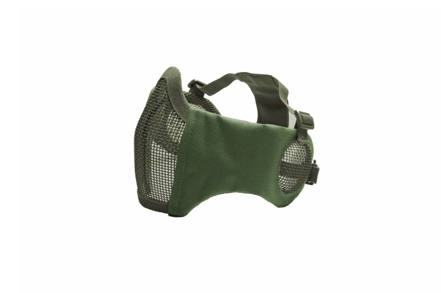 GAME-ON Softgun Masker | Mesh Maske Med Kinnpute Og U00D8Rebeskyttelse - Olive