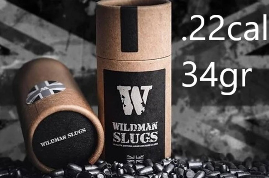 GAME-ON 5.5Mm&.22&&6.35Mm&.25 | Wildman Flat Base Slugs Til Luftvpen 5.5Mm(.22) - 34Gr 200Stk