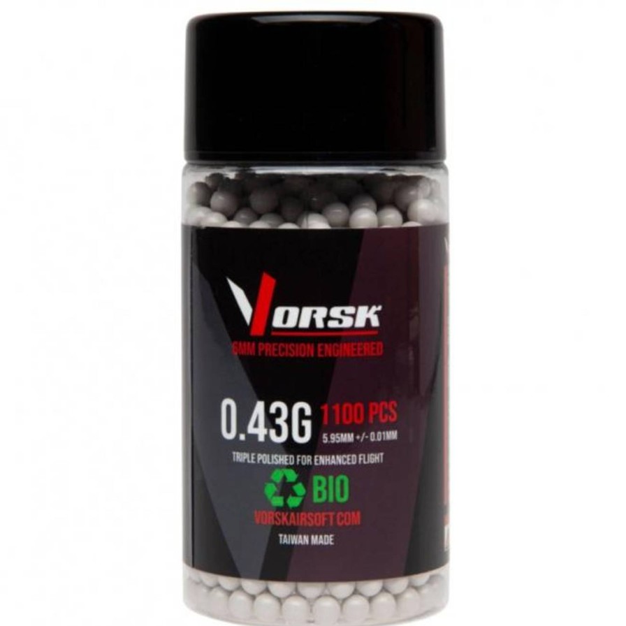 GAME-ON Bio Bb Kuler | Vorsk - 0.43G Softgunkuler - 1100Stk - Bio