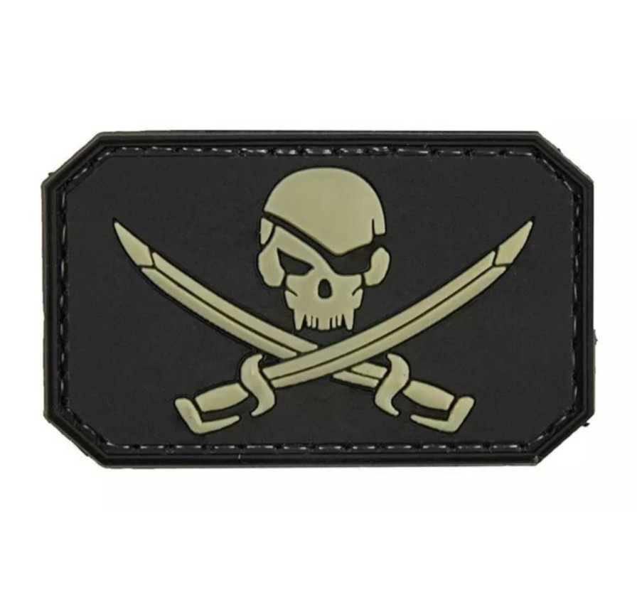 GAME-ON Patches | 3D Patch - Pirat Jolly Roger Motiv - Pvc Svart