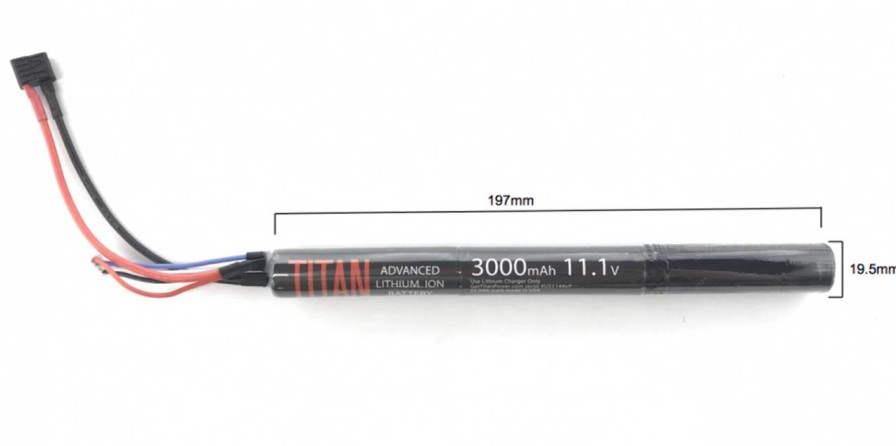 GAME-ON Li&Ion Batterier | Titan 11.1V 3000Mah Li-Ion Batteri Stick - T-Plug/Deans