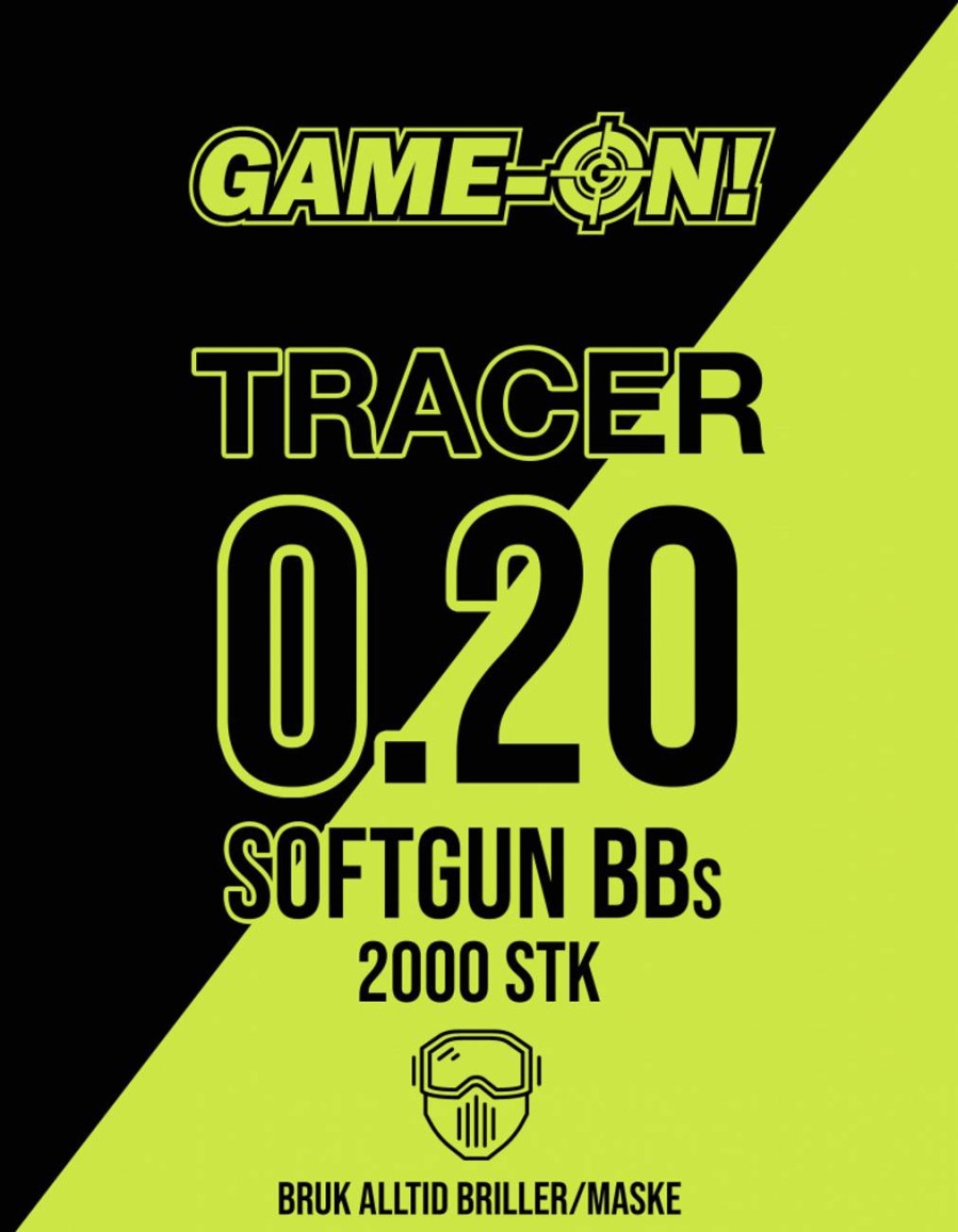 GAME-ON Tracer Bb Kuler | Go! Grnne Tracer Kuler - 0.20G - 2000Stk