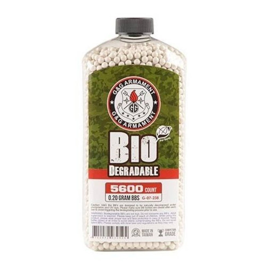 GAME-ON Bio Bb Kuler | G&G Bio Softgunkuler 0.20G Hvite - 5600Stk (Flaske)