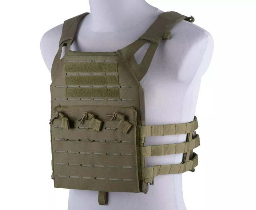 GAME-ON Vester | Gfc - Jump-Type Laser Cut Plate Carrier - Oliven Med Plater Inkl