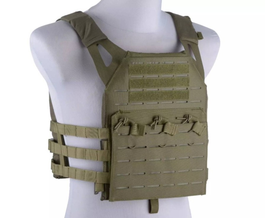 GAME-ON Vester | Gfc - Jump-Type Laser Cut Plate Carrier - Oliven Med Plater Inkl