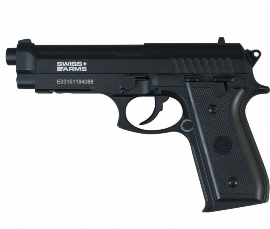 GAME-ON Uten Blowback | Swiss Arms Pt92 - Co2 Drevet Luftpistol Metall - 4.5Mm Bb