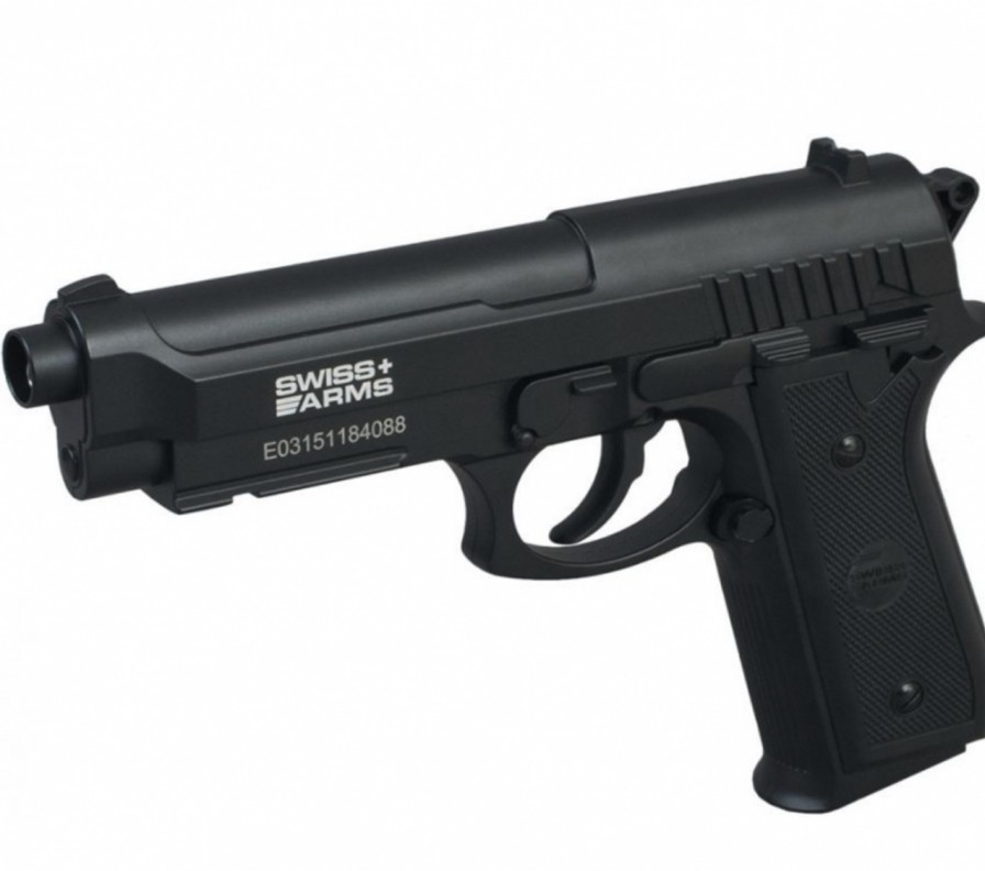 GAME-ON Uten Blowback | Swiss Arms Pt92 - Co2 Drevet Luftpistol Metall - 4.5Mm Bb