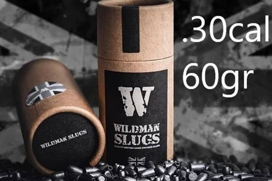 GAME-ON 5.5Mm&.22&&6.35Mm&.25 | Wildman Flat Base Slugs Til Luftvpen 7.62Mm(.30) - 60Gr 100Stk