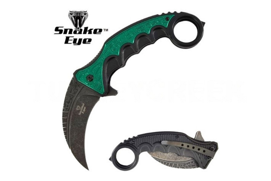 GAME-ON Diverse Kniver | Se - Karambit Folekniv - Stonewashed Grnn