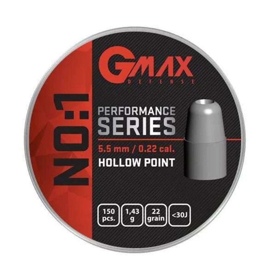 GAME-ON 5.5Mm&.22&&6.35Mm&.25 | Gmax No:1 Slugs Til Luftvpen 5.5Mm - 22Gr - 150Stk