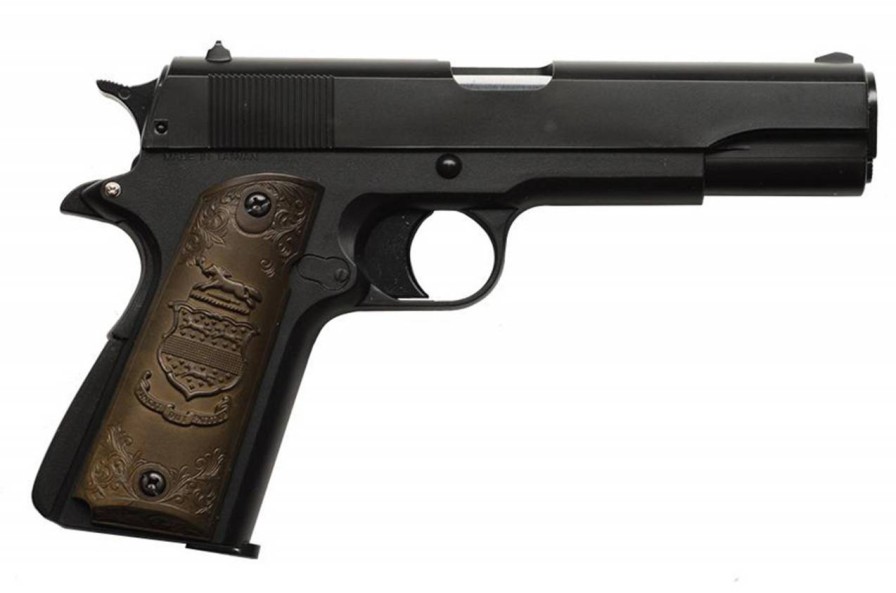 GAME-ON Gass Uten Blowback | Hfc - 1911 Gassdrevet Softgun Pistol Uten Blowback - Svart/Tre