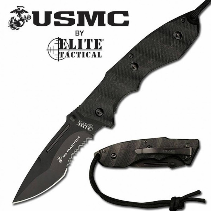 GAME-ON Foldekniver | Us Marines - Elite Taktisk Foldekniv G10 - Svart