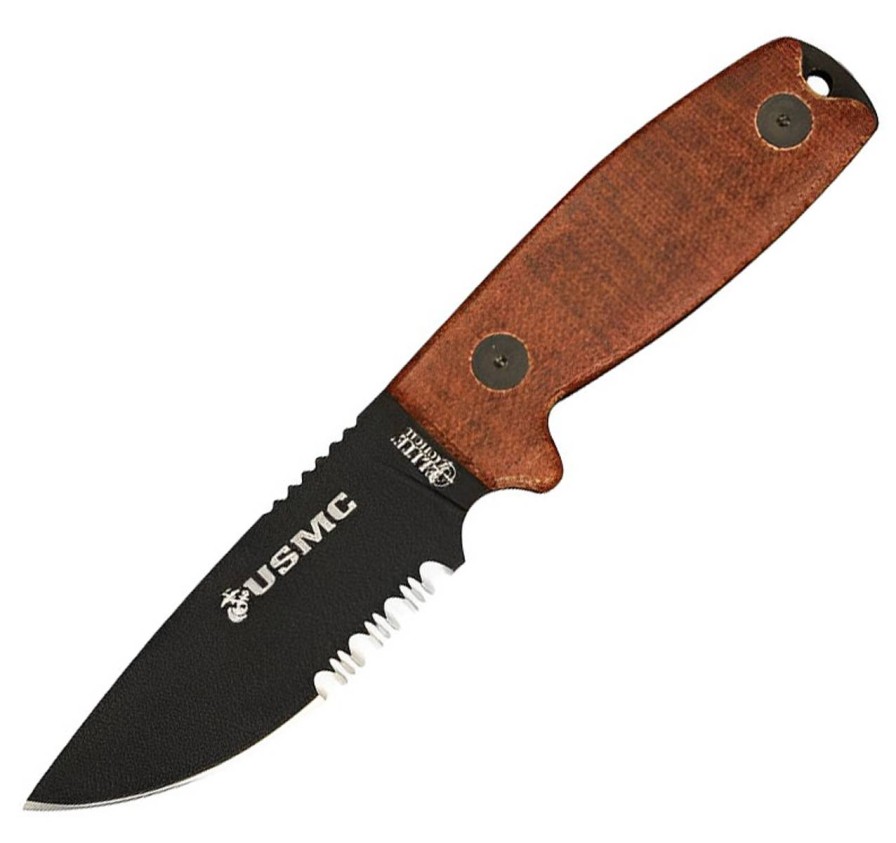 GAME-ON Militaerkniver | Usmc Elite - Taktisk Kniv Med Slire - Tan