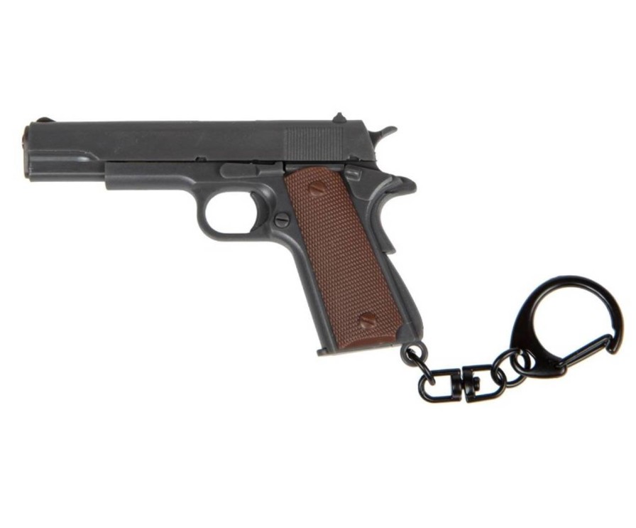 GAME-ON Miniatyrmodeller | Pistol Nkkelring 1911-Modell - Svart Og Brun Minipistol