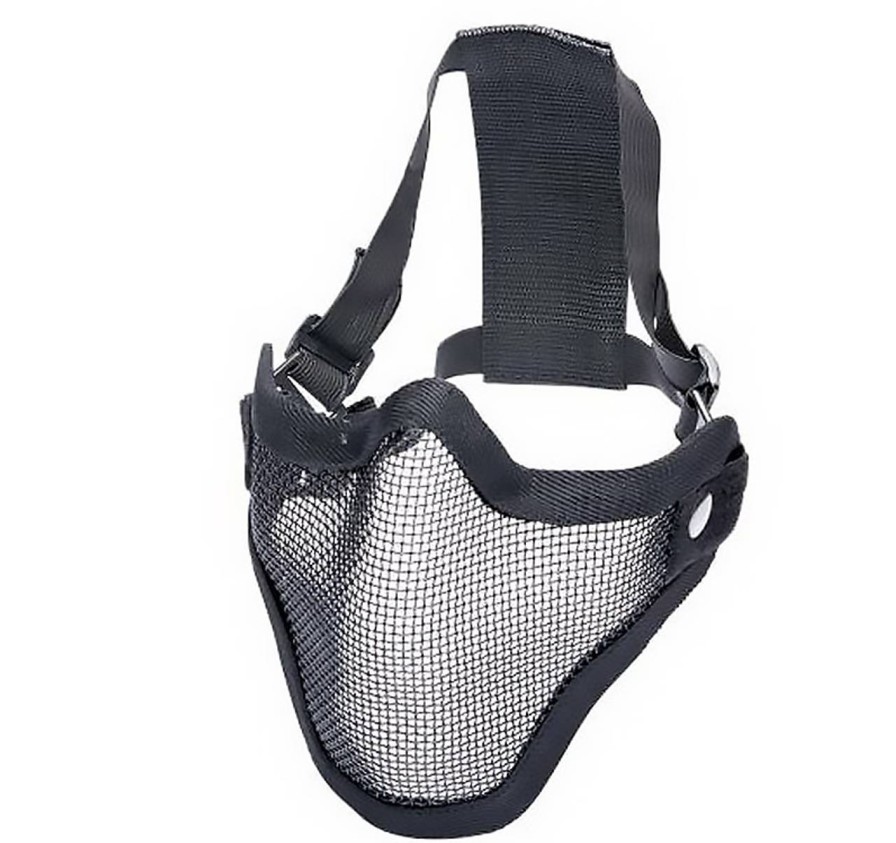 GAME-ON Softgun Masker | Mesh Maske Med Gitter - Sort