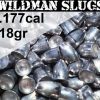 GAME-ON 4.5Mm&.177 & Pellets | Wildman Flat Base Slugs Til Luftvpen 4.5Mm(.177) - 18Gr 200Stk