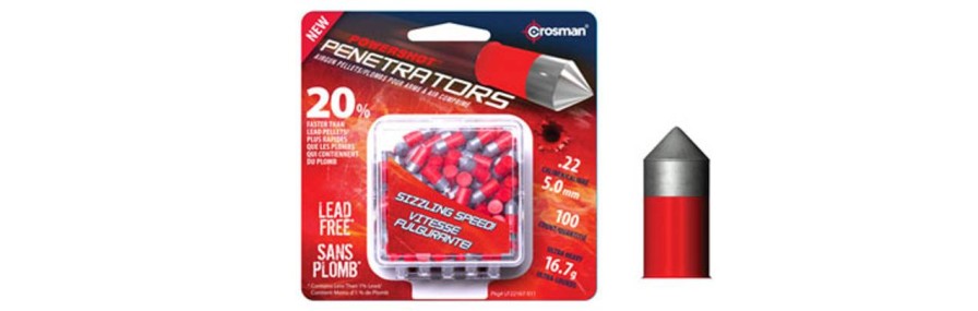 GAME-ON 5.5Mm&.22&&6.35Mm&.25 | Crosman 5.5Mm Red Flight Penetrators Luftgevrkuler - 100Stk