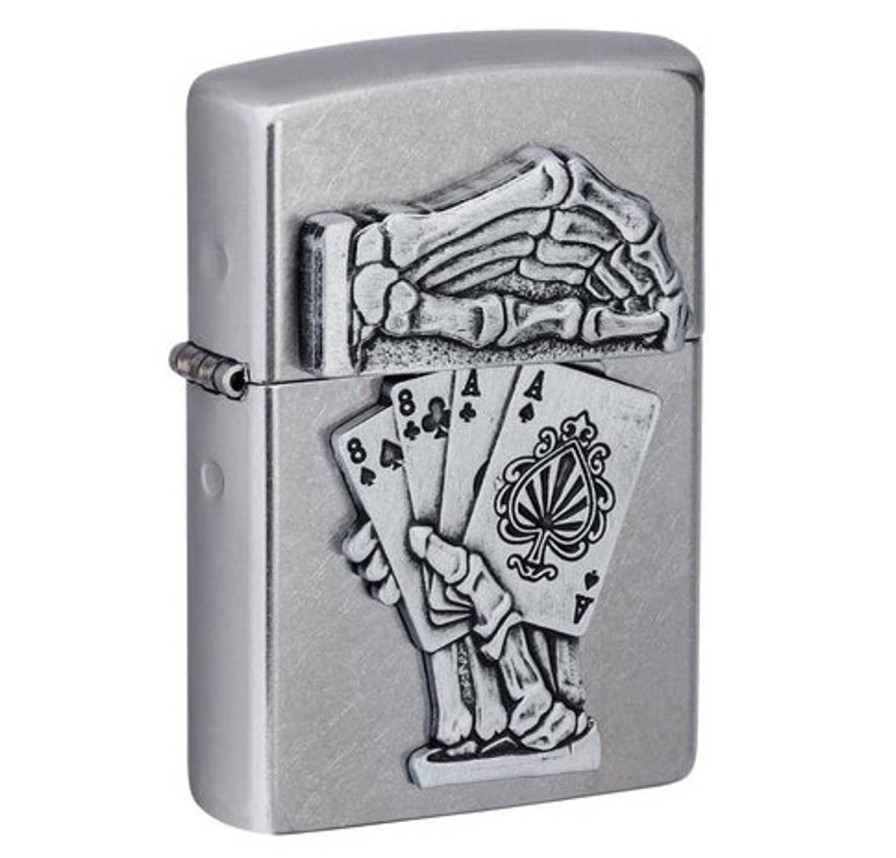 GAME-ON Zippo Lighters | Zippo - 3D Dead Mans Hand Design - Lighter