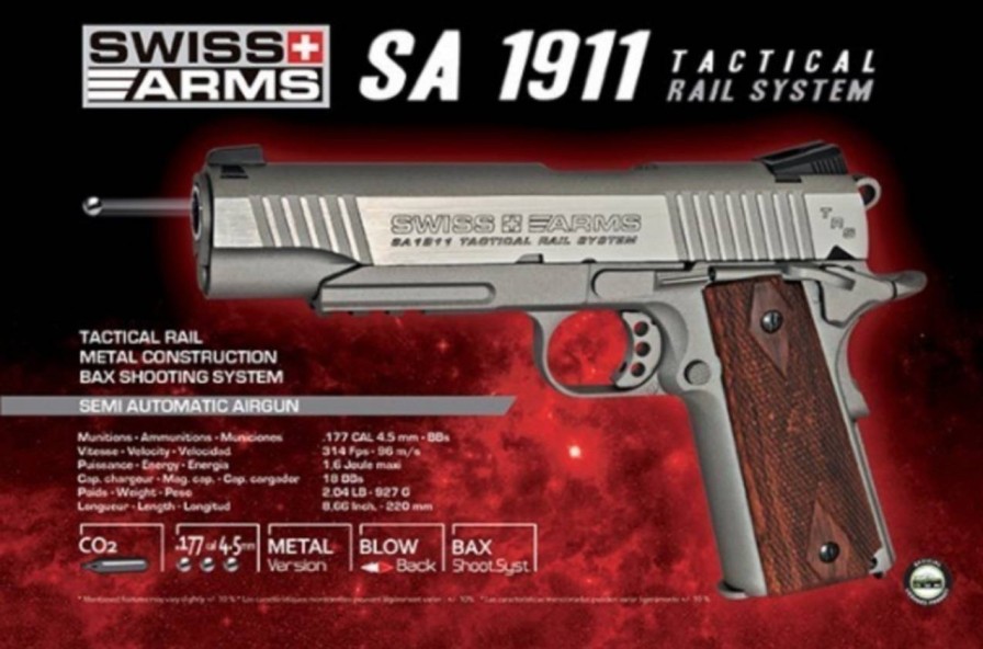 GAME-ON Med Blowback | Swiss Arms - 1911 Mrp Luftpistol Med Blowback - 4.5Mm Bb