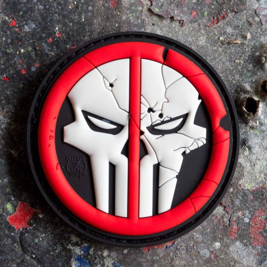 GAME-ON Patches | Patch - Deadpool Skull Rubber - Rd/Svart