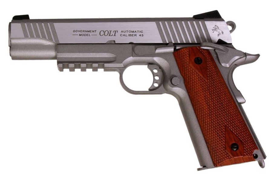 GAME-ON Gass Med Blowback | Colt 1911 Rail - Co2 Drevet Softgun Med Blowback - Slv