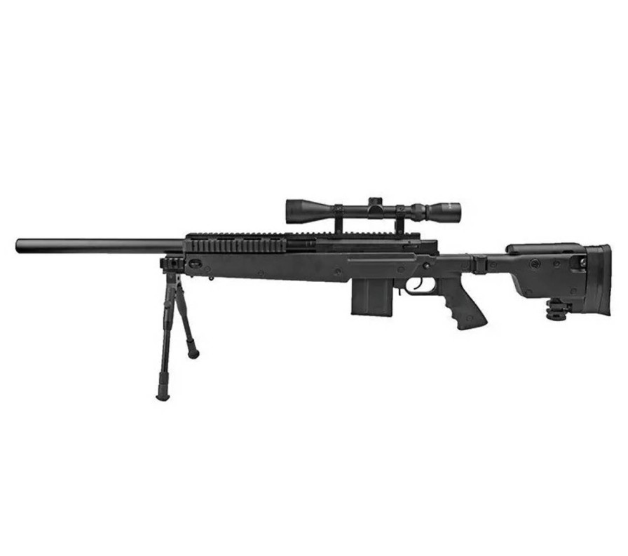 GAME-ON Softgun Snipers | Well - Mb4406D Springer Airsoft Sniper Med Kikkertsikte Og Tofot