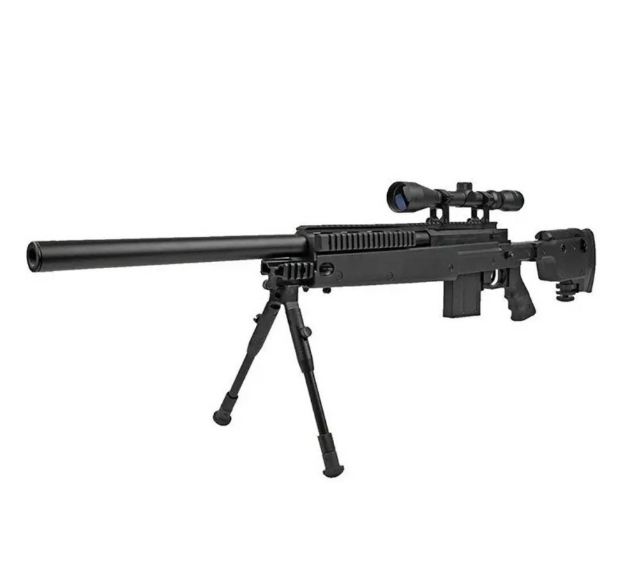 GAME-ON Softgun Snipers | Well - Mb4406D Springer Airsoft Sniper Med Kikkertsikte Og Tofot