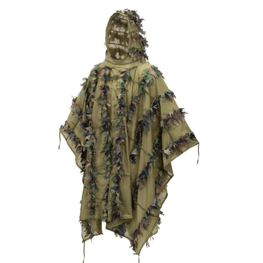 GAME-ON Kamuflasjeutstyr | Helikon-Tex - Leaf Ghillie Poncho - Us Woodland