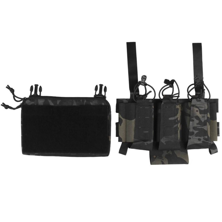 GAME-ON Molle&Tilbehor | Np Pmc - M4/Stanag Trippel U00C5Pen Magasinlomme V2 - Svart Camo