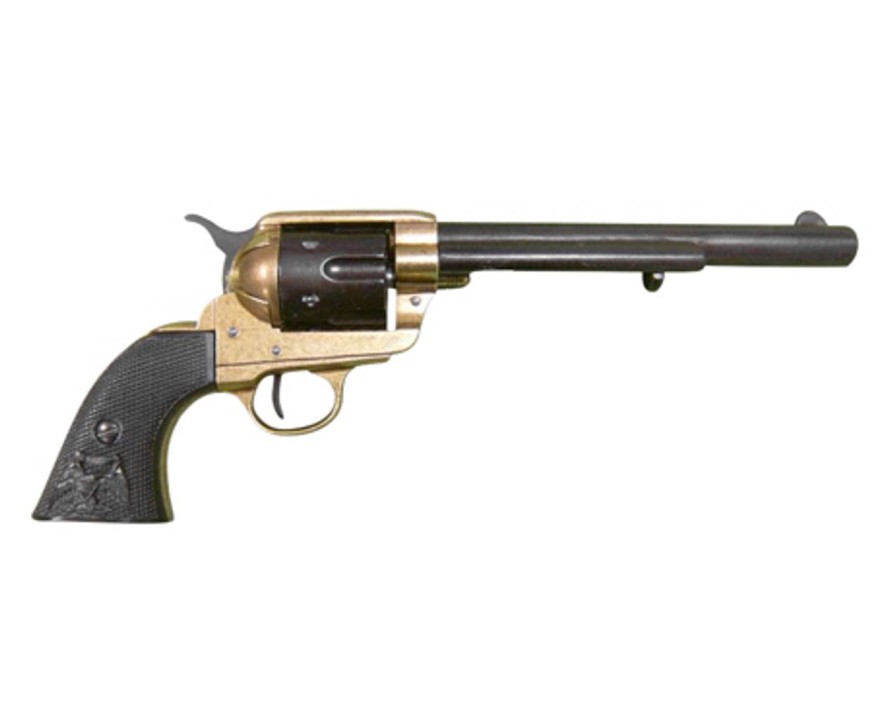 GAME-ON Godt Og Blandet | Replika Av 1873 Peacemaker 7.5 Revolver - Svart/Gull