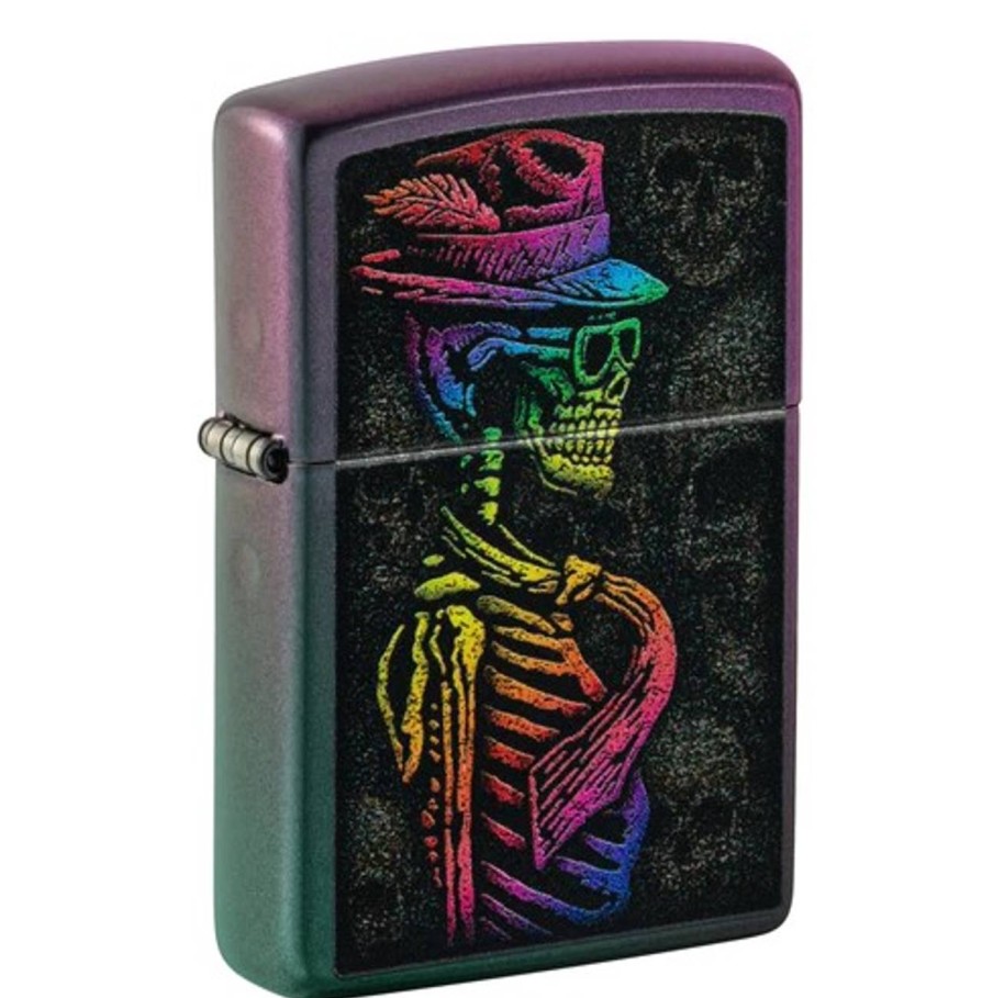 GAME-ON Zippo Lighters | Zippo - Iridescent Skeleton Design - Lighter