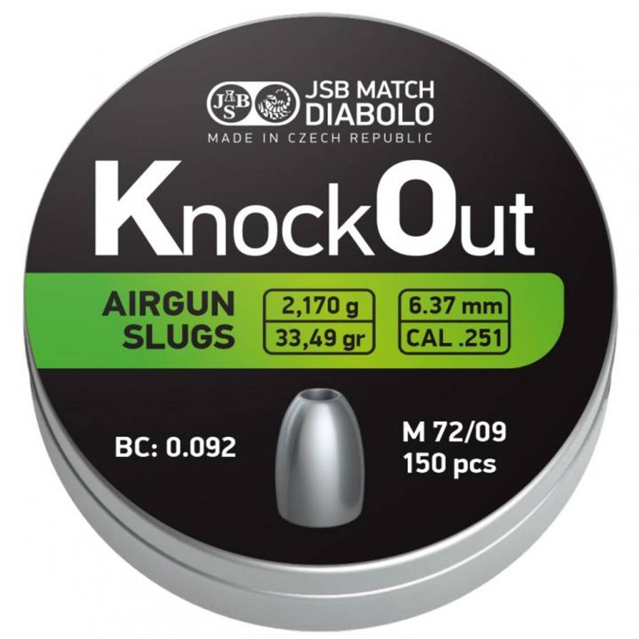 GAME-ON 5.5Mm&.22&&6.35Mm&.25 | Jsb - Knockout Slugs - 6.35(6.37)Mm - 150Stk