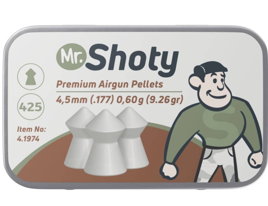 GAME-ON 4.5Mm&.177 & Pellets | Mr. Shoty - 4.5Mm (.177) Spisse Pellets Til Luftvpen- 425 Stk