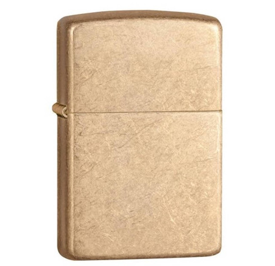 GAME-ON Zippo Lighters | Zippo - Armoru00Ae Tumbled Brass - Lighter